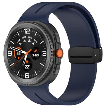 Imagem de Pulseiras esportivas para Samsung Galaxy Watch 8 de 40 mm e 44 mm/8 Classic 46 mm feminino/masculino, pulseira de silicone magnético sem lacunas para Samsung Galaxy Watch 8 Classic de 46 mm/8 44 mm e