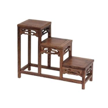 Imagem de ZzleoyuUUs-12 Suporte de exibição base multiplataforma mogno, suporte de aquário de bonsai para decoração de escritório em casa, suporte de exibição (pequeno)
