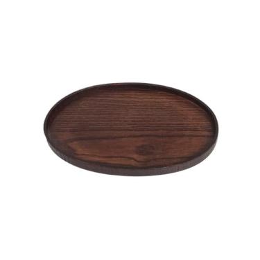 Imagem de Bandeja de servir, bandeja doméstica simples, bandeja de biscoito Dim Sum de madeira, oval para chávenas de chá, festa e lanche, bandeja de bebidas de cozinha, bandeja multiuso de vegetais e frutas