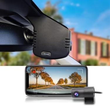 Imagem de Fitcamx Câmera frontal 2K + traseira 1080p para Volkswagen Tiguan 2024-2025 MK3 (HD2-6766), visual OEM integrado, vídeo HD duplo, Wi-Fi e aplicativo, gravação em loop, sensor de estacionamento, fácil