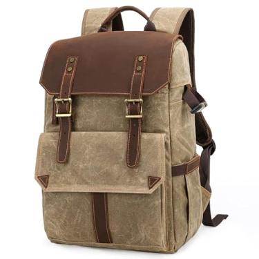 Imagem de Camera Accessories K-011 ombro ao ar livre Bolsa de câmera digital Batik Canvas Backpack fotogra à prova d'água