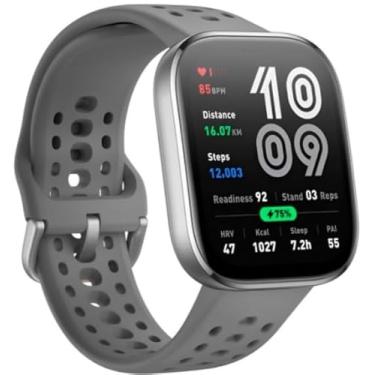 Imagem de Relógio Quadrado Relógio Smart-watch, Smart-band BIP 6 (GLOBAL) CINZA CHARCOAL, BIP 6 Gps Integrado, Relogio Inteligente Compatível com Alexa, Tela Amo-led 1,97, Pulseira Impermeável, 140 Modo Treino, Mesh Charcoal Cinza.