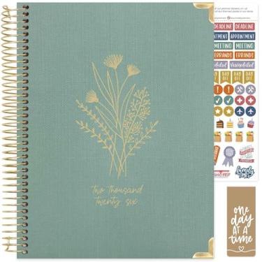 Imagem de bloom daily planners HARDCOVER Agenda Agenda 2026 (janeiro a dezembro) - 21,6 cm x 28 cm Livro organizador de agenda semanal e mensal com adesivos e abas - linho verde