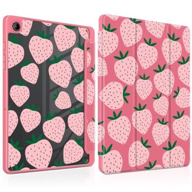 Imagem de MEEgoodo Capa para Samsung Galaxy Tab A9 Plus 27.9 cm 2023 com suporte para caneta S, capa para tablet com revestimento traseiro de acrílico transparente + suporte de três dobras + despertar/hibernar