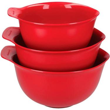 Imagem de Conjunto 3 Tigelas Bowls Luxo Vermelho Cozinha KitchenAid