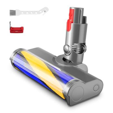 Imagem de E.LUO Cabeça de escova de rolo macio para Dyson V7 V8 V10 V11 V15 - Acessório a vácuo de piso de madeira com luz óptica verde, compatível com carpete e pisos rígidos