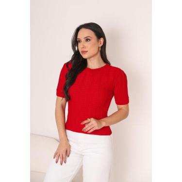 Imagem de Blusa T-Shirt Feminina Modal em Tricô Manga Curta Casual Elegante - Vi