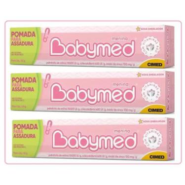 Imagem de Kit 3 Pomadas De Assadura Babymed Rosa 45 Gramas Cimed - cimed 