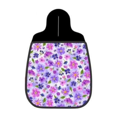 Imagem de Lixeira De Carro Organizador Lixinhocar Flores Roxas e Rosas Aquela