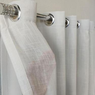 Imagem de Cortina Para Porta/Janela Voil Linho Com Forro Blackout 100% Luxo 4,00