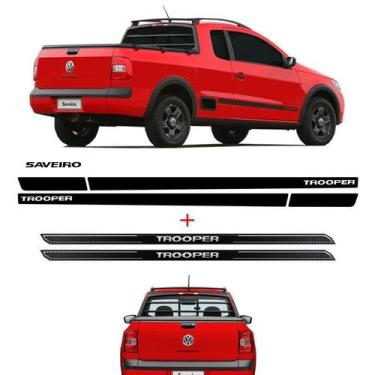 Imagem de Kit Faixa Preto Saveiro Trooper 10/11 + Soleira Protetora - SPORTINOX,