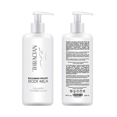 Imagem de Thracian Leite corporal hidratante natural de iogurte búlgaro com óleos essenciais, colágeno, vitaminas E e A, loção extra calmante para pele sensível e seca, não oleosa, 500 ml, 500 ml