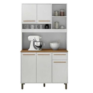 Imagem de Armário de Cozinha 5 Portas 1 Gavetas Ametista Valdemóveis, Cinamomo /