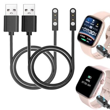 Imagem de smaate Carregadores de cabo para relógio inteligente compatíveis com relógio inteligente GTX12 Fitpolo ENOMIR Tensky Veryfit de 5.1 cm, pacote com 2