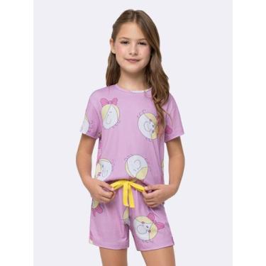 Imagem de Pijama Manga Curta Infantil Bia Faces Rosa - Veggi, Rosa, 2, Meninas