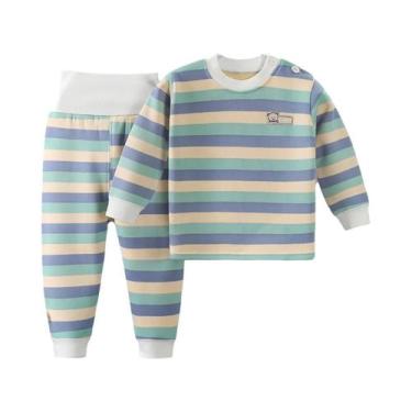 Imagem de Conjunto De Roupa Térmica Infantil De Pelúcia Quente Para Meninos E Me
