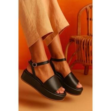 Imagem de Sandália Feminina Tamanco Plataforma Papete Sola Reta Macia-Feminino