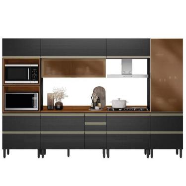 Imagem de Cozinha Modulada Proença 6 Peças com Cristaleira e Balcão 80cm - Demar