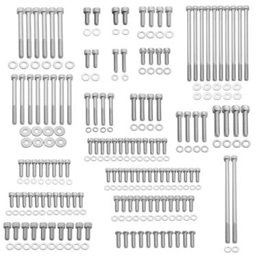 Imagem de Kit de parafusos e juntas de motor de aço inoxidável - Compatível com 98-02 Camaro Firebird Trans Am e 04 GTO (LS1/LS6 acelerador de cabo de 3 parafusos)
