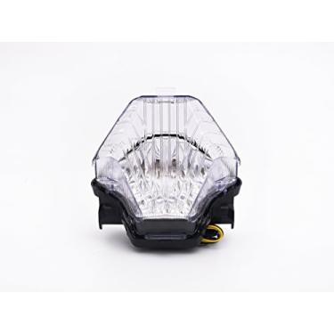 Imagem de Topzone Lighting Luz traseira de freio com lente transparente de LED para motocicleta com indicadores de luz de seta integrados para Yamaha 2014-2016 FZ09(MT09), 2017 FZ10, YZF-R3