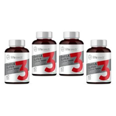 Imagem de Ômega 3 Super Concentrado EPA 660mg DHA 440mg - Certificação Internacional MEG-3 – 4 Potes – 240 Cápsulas