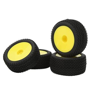 Imagem de Ymiko Pneus Rc, vá Kart Rodas Textura Densa Estável Flexível Pneus de Roda Rc 4pcs de Borracha de Borracha para 1/10 Veículos de Estrada
