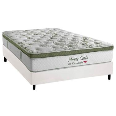 Imagem de Cama Box Casal: Colchão Molas Molas Ensacadas Ensacadas Herval Monte Carlo Visco + Base CRC Corano White (138x188)