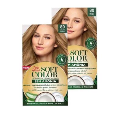 Imagem de Kit 2 Tintura Soft Color Sem Amônia Louro Claro 80 Kit