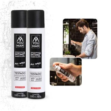 Imagem de Kit com 2 desodorantes Íntimo masculino  spray  dermatologicamente tes