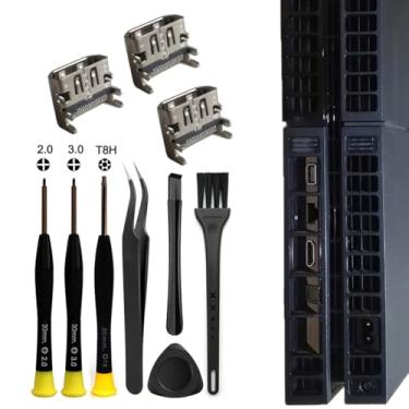 Imagem de MYPUQIAO 3 PCS High-Quality HDMI Port Replacement for PS4 1000/1100/1200 Models (NOT for Slim/PRO) - Full Repair Kit with Essential Tool Set for PlayStation 4.​​(1100-A)
