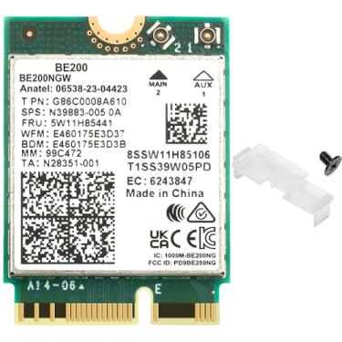 Imagem de Placa sem fio BE200NGW WiFi 7, adaptador de rede M.2 NGFF WiFi 7 BE200 Tri-Band com velocidade de 8774Mbps e cartão WiFi BT5.4 para jogos de PC, não suporta placa-mãe AMD para Windows 10/11