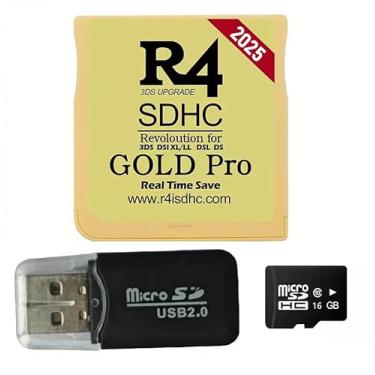 Imagem de Pro Version 16GB Micro SDHC Dual Core Revolution Cartridge Compatible with New 2DS/3DS/LL/XL NDSL NDSI, Include a Card Adapter, NO Timebomb, Preloaded Plug and Play, Gold