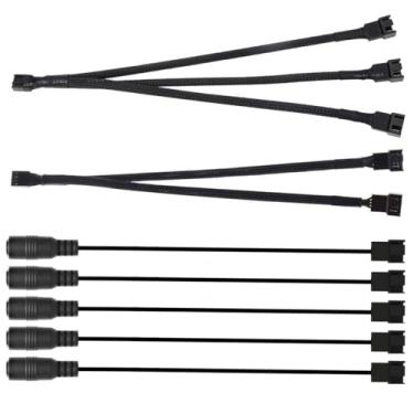 Imagem de Gebildet 5 Peças De Cabo Adaptador De Alimentação Para Ventilador Com Capa Usb Pwm De 3/4 Pinos 5,5X2,1 Mm, Regulador De Velocidade Do Vento Do Ventilador