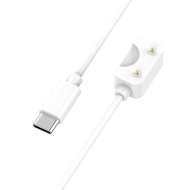 Imagem de HAOZHI Cabo de Carregador Magnético Compatível para Samsung Galaxy Fit 3,Tipo C Cabo de Carregamento Sem Fio USB para Samsung Galaxy Fit3 (Tipo C-Branco)