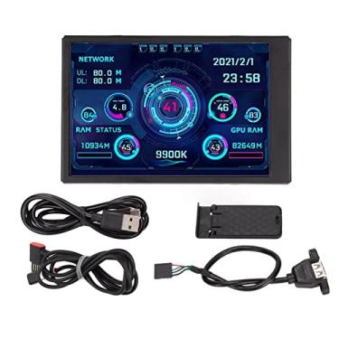 Imagem de Luqeeg Mini tela, monitor de temperatura de computador com rotação de 3,5 polegadas 360 layouts personalizáveis, monitor de dados com tela secundária USB, monitor de painel de sensor de PC para laptop