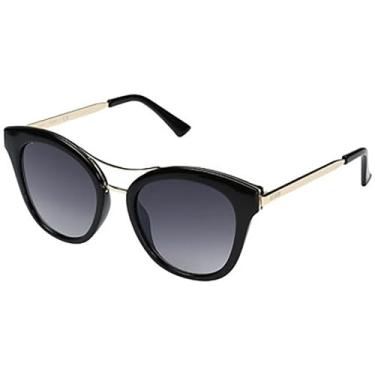 Imagem de GUESS Óculos de sol feminino Factory Smoke Mirror Cat Eye GF0304 01C 53, Lente espelhada preta/prata, One Size