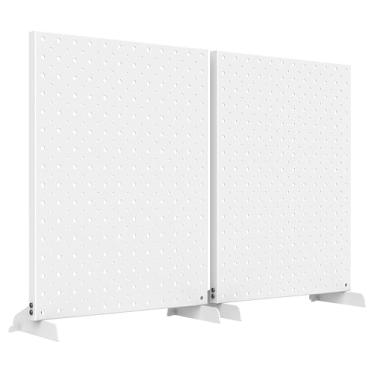 Imagem de EVERHANGER Suporte de exibição de metal Pegboard, display de mesa independente para shows e feiras de artesanato, 30,5 x 40,6 cm, 2 peças brancas