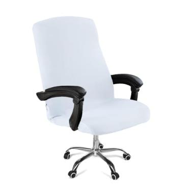 Imagem de DVLOL Capa para cadeira de escritório, capa removível para cadeira de mesa com zíper, capa giratória universal antipoeira para assento de escritório, protetor de assento de computador lavável para