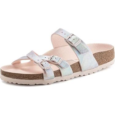 Imagem de Birkenstock Sapatos unissex Boston VL/Shearling estreito tamanho 8, cor: rosa claro