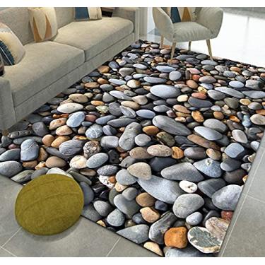 Imagem de Tapete de área 3D vida interna tapete antiderrapante paralelepípedos tapete tridimensional visão tapete de corredor hotel escritório criativo quarto pedra tapete de chão B-200 * 300cm (cor: B, tamanho: 100 * 200cm)