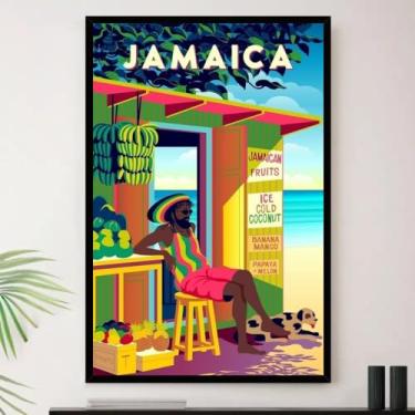 Imagem de Genérico, Quadro Jamaica Reggae Desenho Decorativo A3 35x45cm