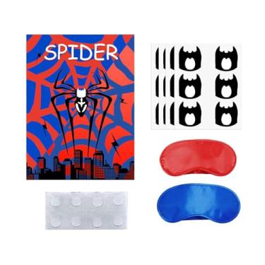 Imagem de KiBcsLic Fixe o adesivo em artigos para festa de de aranha, chá de bebê, desenho animado, 2 máscaras para os olhos, meninas, meninos, lembrancinhas,