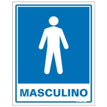 Imagem de Placa de Poliestireno Auto-Adesiva 20x15cm Sanitario Masculino - 220 AD - SINALIZE