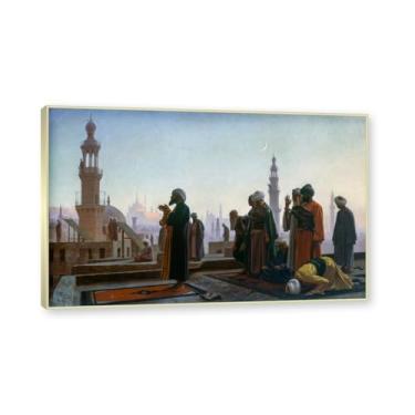 Imagem de NHLDZYH Moldura de champanhe. Pinturas a óleo famosas, (sem título 29) de Jean Leon Gerome, reprodução impressa em tela, arte de cenário para decoração de sala de estar. 40 x 64 cm - 15,8 x 25,1 pol