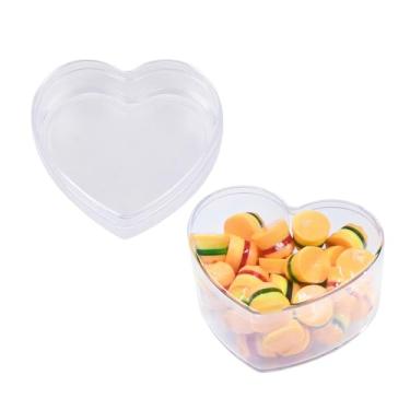 Imagem de UPSTORE 2 peças de caixa de acrílico transparente em forma de coração com tampa, pequenas caixas de armazenamento de joias, caixa de exibição para doces, joias pequenas, caixa de presente, decoração