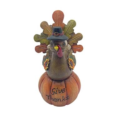 Imagem de YOUTHINK Soprador de Folhas e Peças e Acessórios a Aspiradores de pó, Estatueta, Ornamento de Férias de Resina, 3x3.1x4,7 Polegadas, Decoração Externa de Peru Pintado à Mão, Figura de Peru Pequena de