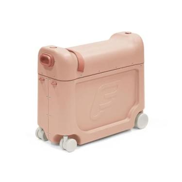 Imagem de Stokke JetKids BedBox, rosa coral – mala de viagem para crianças de 2 a 7 anos (até 35 kg) – Transforma-se em cama – Inclui colchão, adesivos decorativos e alça de transporte ajustável
