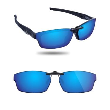 Imagem de Fiskr Óculos de sol polarizados clip-on para Oakley Crosslink OX8027 (tamanho 53-17) - Proteção UV - Ajuste universal para homens e mulheres, Azul gelo, 53*17mm