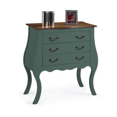 Imagem de Cômoda de Madeira com 3 Gavetas Bombê Antique - M51023 - Linz, Laca - 