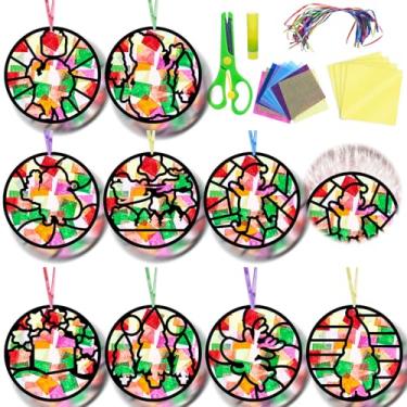 Imagem de EggSun 36 conjuntos de globos de neve de Natal, kit de artesanato para janela de vitral, arte e artesanato para sala de aula, projetos de aniversário, decorações de festa em casa